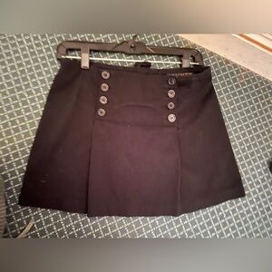 Vintage Juicy Couture Black Button-Front Pleated Mini Skirt